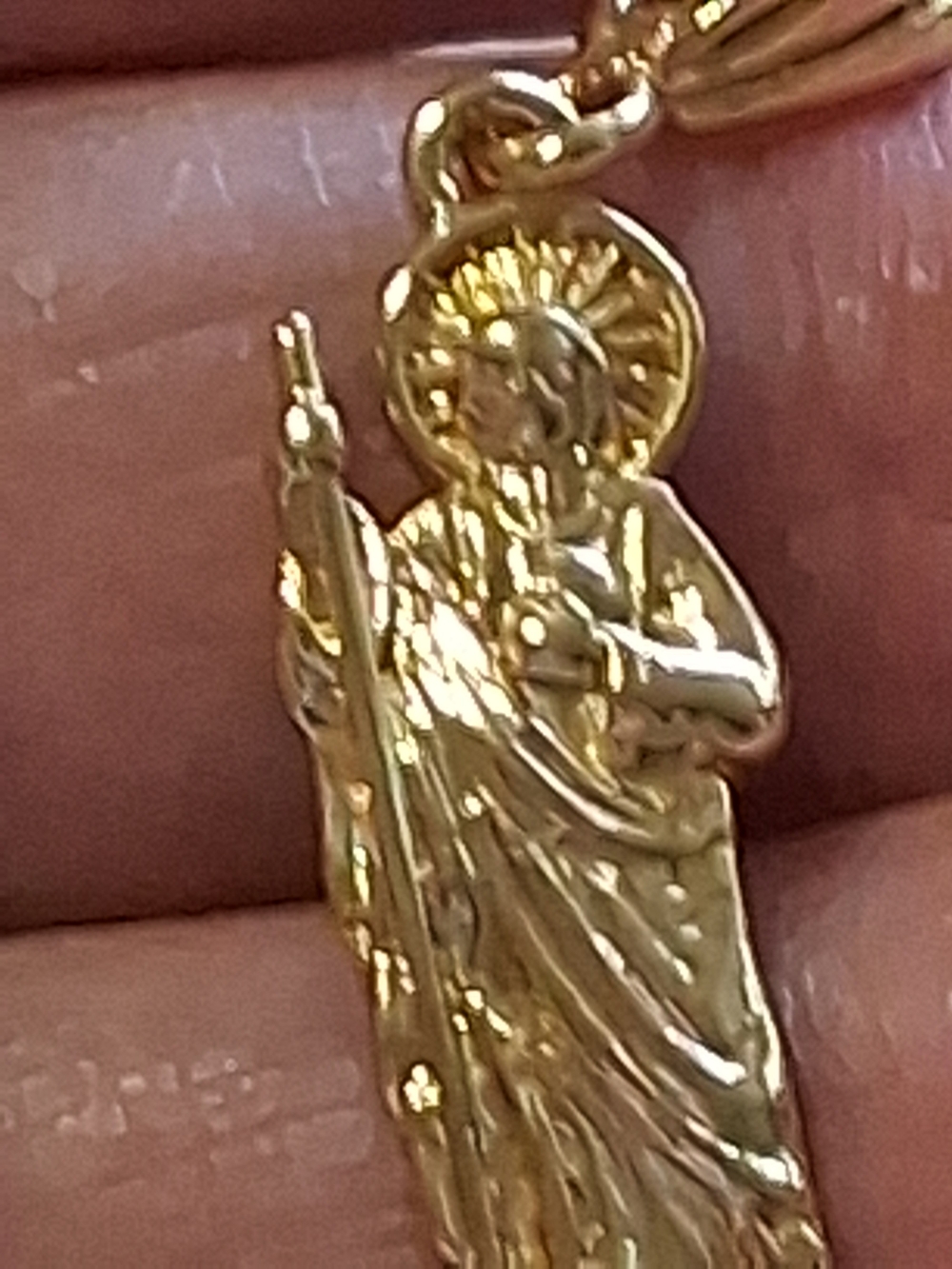 Gold Saint Pendant Necklace - Classic Religious Charm